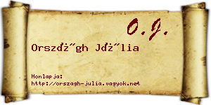 Országh Júlia névjegykártya