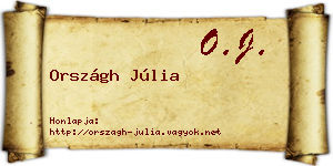 Országh Júlia névjegykártya